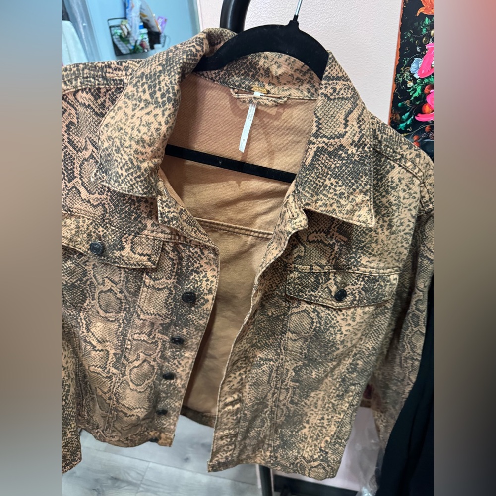 Free People Snake Print Jacket - Brown - image 8